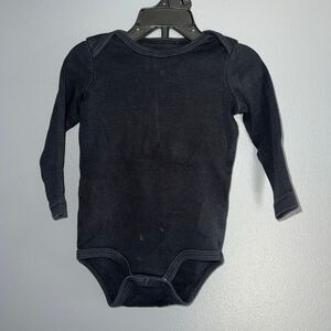 Primary Brand Infants Bodysuit One Piece 6-9m Black Cotton Long Sleeve